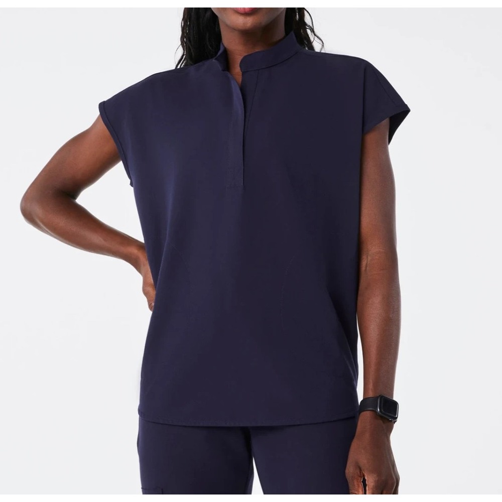 Figs Rafaela Oversized Scrub Top Women's S Navy Blue TW2002
